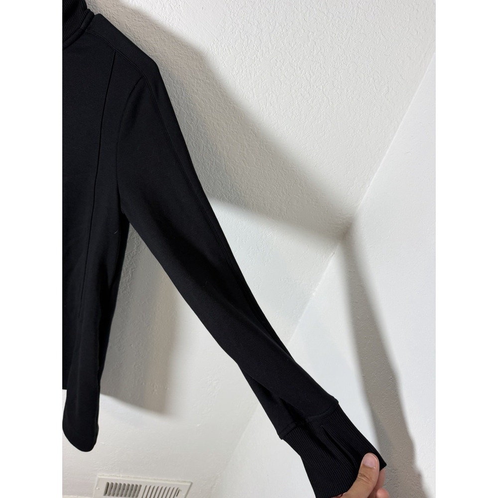 Athleta Women's Medium Petite MP Black 1/4 Zip Pullover Tunic Sweatshirt - Picture 3 of 8